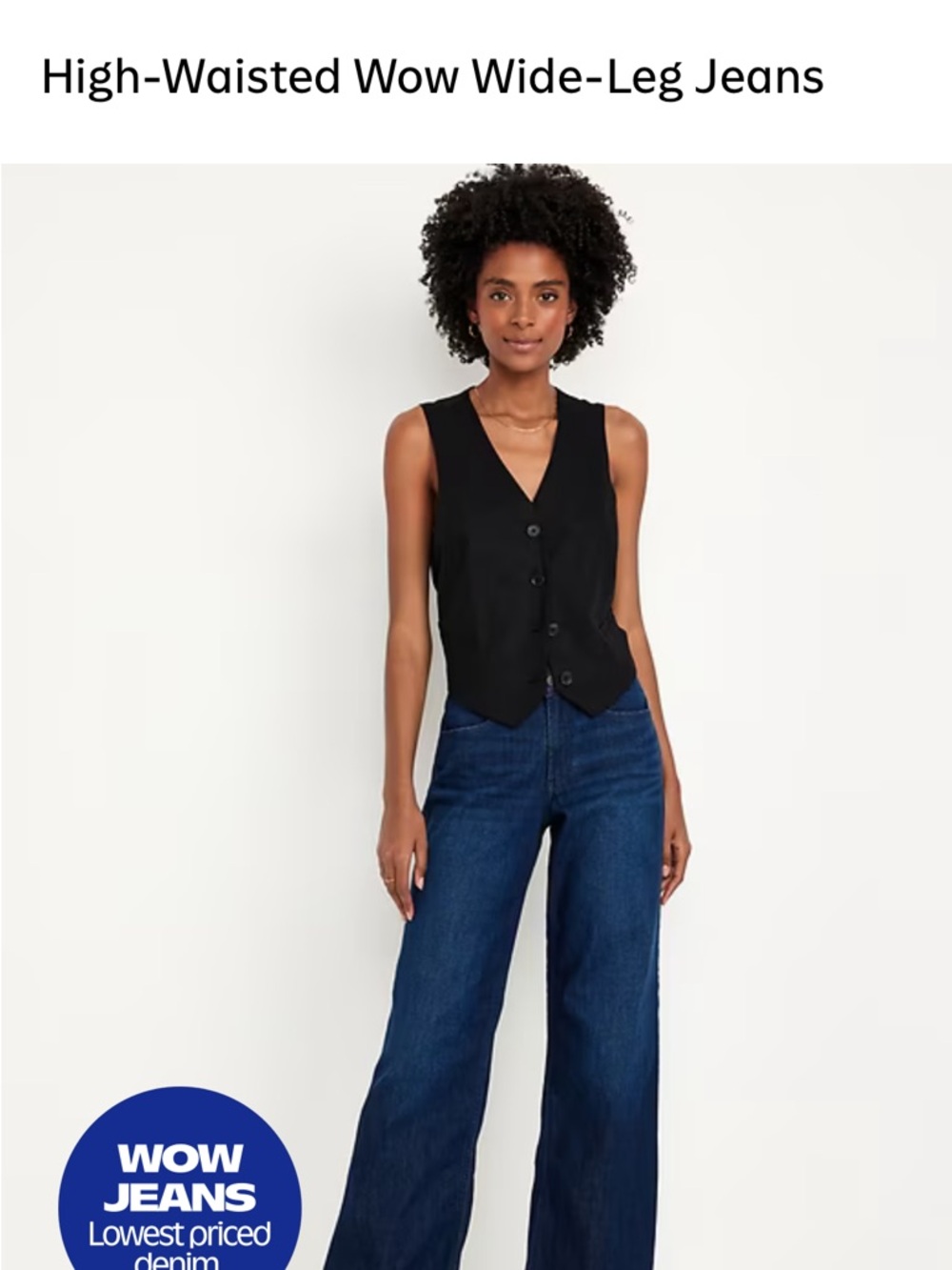 Old Navy High-Waisted Wide-Leg Jeans - Dark Indigo Blue